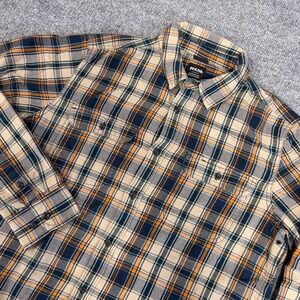 PrAna Shirt Mens Medium Multicolor Plaid Flannel Standard Fit Outdoor Gorpcore
